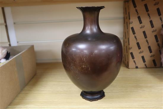 A Japanese mixed metal vase height 28cm